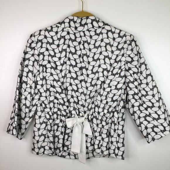 ALFANI 100% Cotton Black and White Jacket Blazer Size 10P - Picture 6 of 7